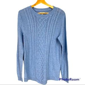 Tunic Sweater Cable Knit Blue Croft & Barrow Cotton Blend Women’s Size Small